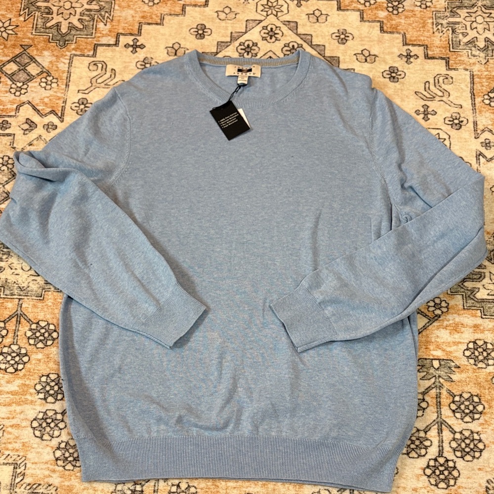 NWT MEN’S WEARHOUSE X JOSEPH ABOUND XL Pima Cotton blue lightweight sweater